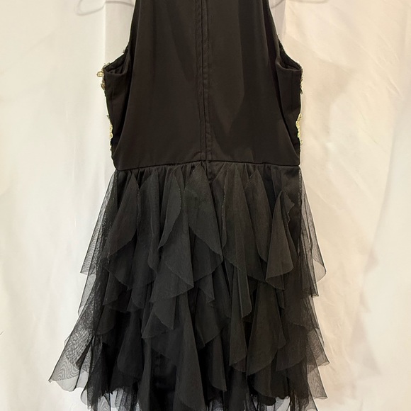 Rare Editions Black Dress with Gold Embellishments Girls Size 14 Formal Dance - Picture 4 of 10
